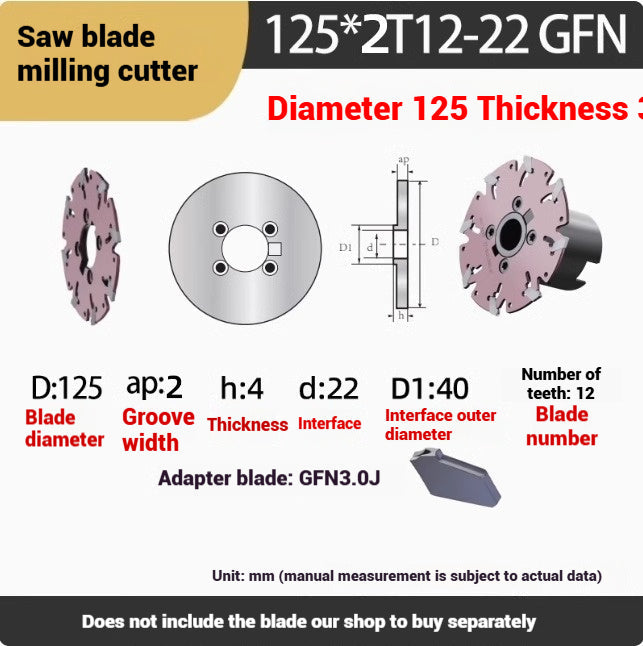 1050-JP Saw Blade Router Bar T-slot Router Plate Ultra-thin Side Cutting Triple Edge Milling Cutter ISCAR GFN Series 2mm3mm Shandong Denso Pricision Tools Co.,Ltd.